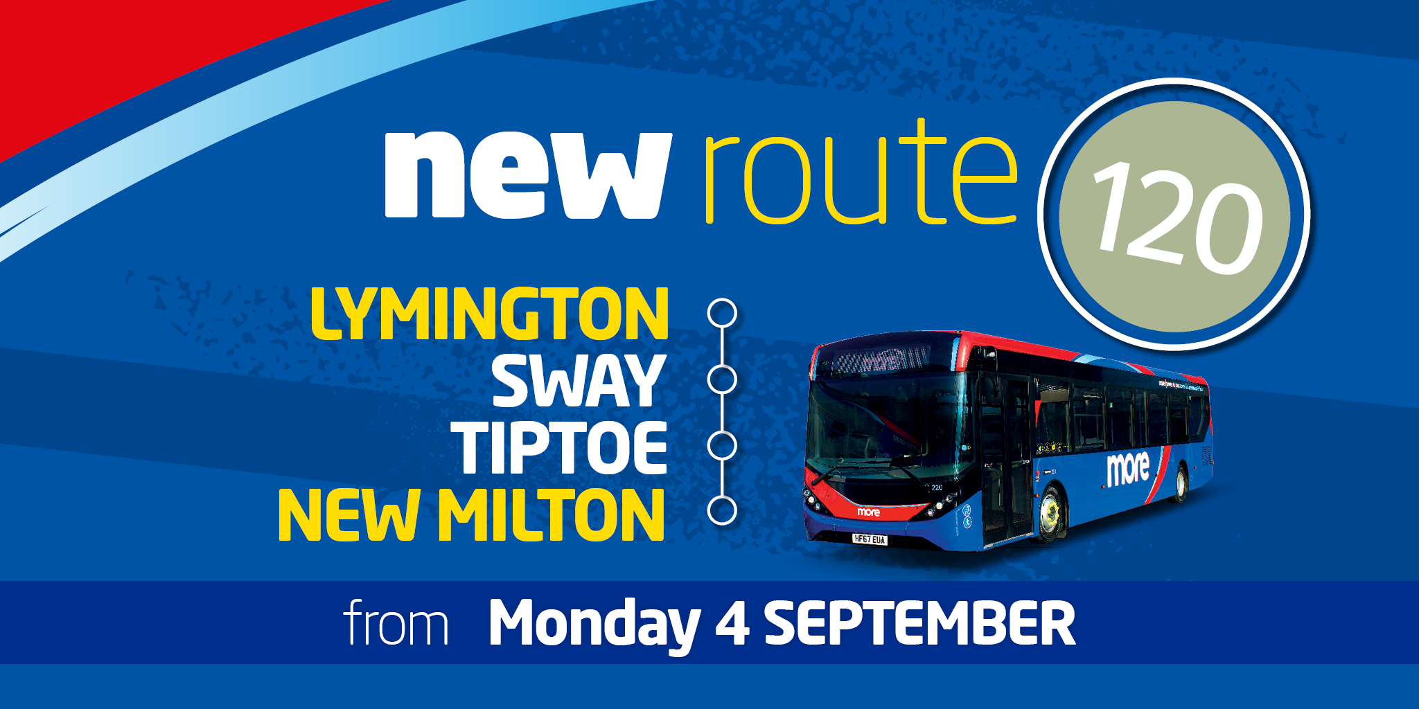 New route 120 Lymington to New Milton morebus